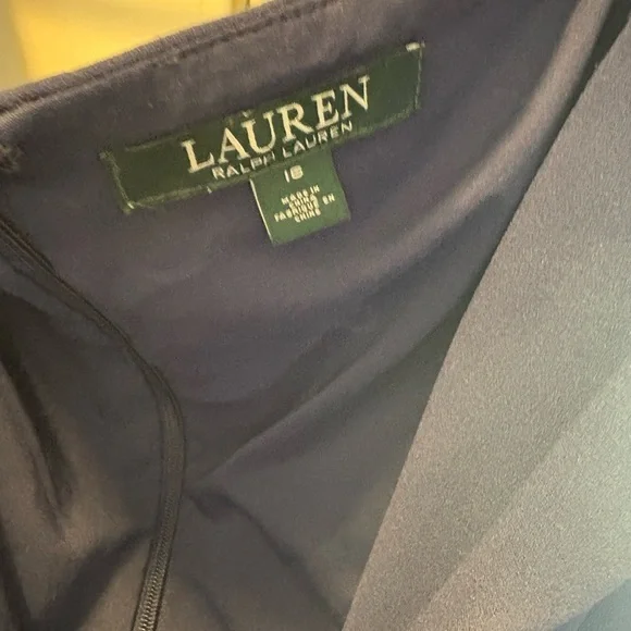 Elegant Ralph Lauren Navy Off-Shoulder Dress - Picture 4 of 7